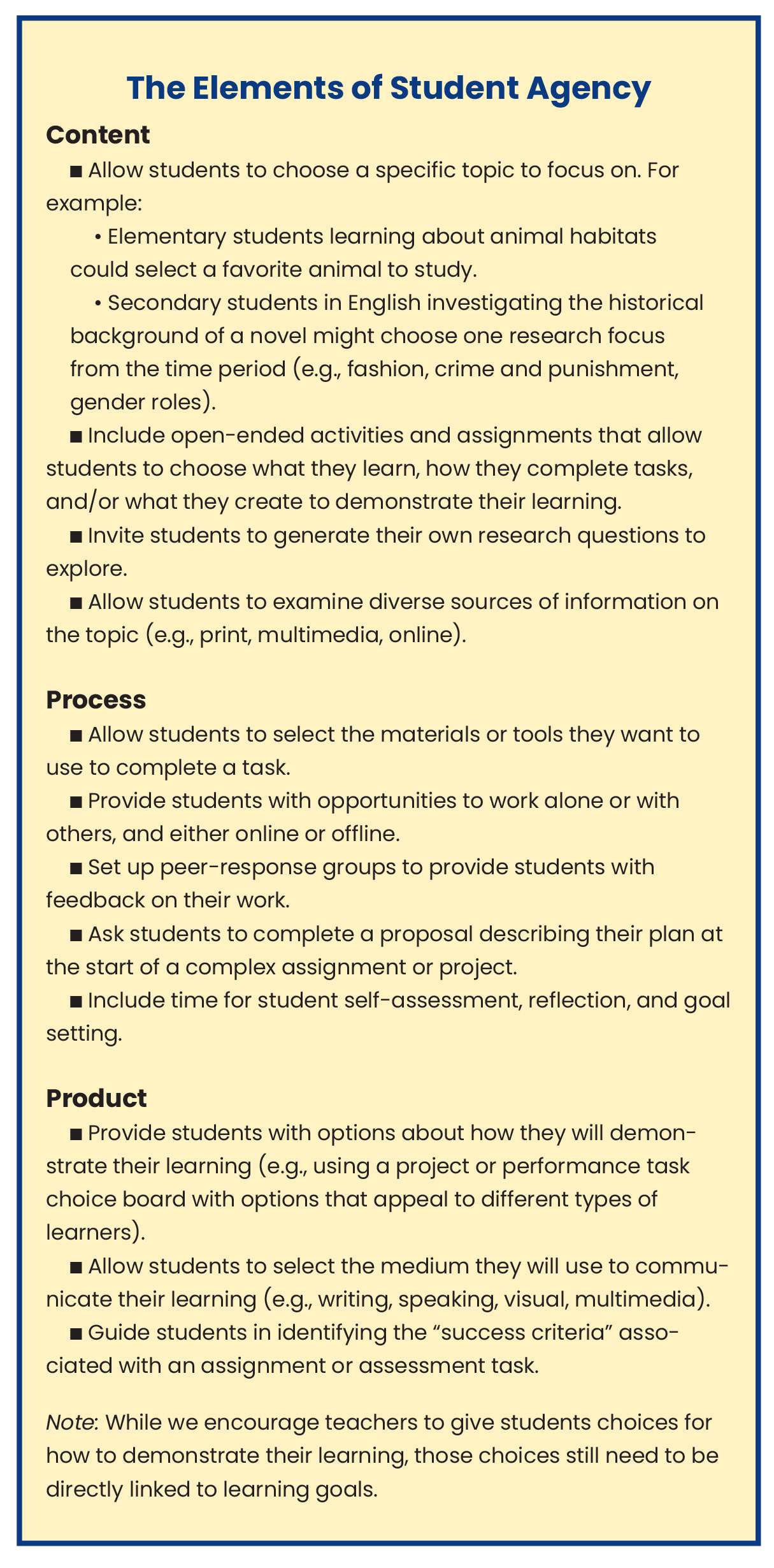 The Elements of Student Agency