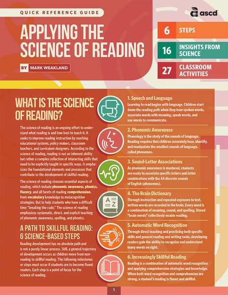 Book banner image for Applying the Science of Reading (Quick Reference Guide)